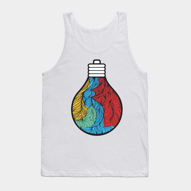 Rainbow Lamp Colorful Tank Top by ARTSYILA